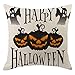 Produktbild HEVÜY Halloween Kissenbezug Geometrisch Kissenbezug Wohnkultur Kissen Abdeckung Streifen Leinenmischung Bettkissenbezug Pillowcase Nackenkissen 45X45 cm
