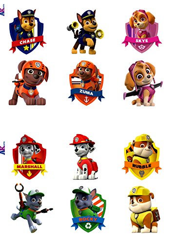 Paw Patrol Party Pack, Kuchen Dekorationen – 36 Essbar Stand-up Cupcake Topper - 2