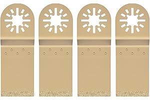 SATTIE 4 piezas de hoja de sierra oscilante de diamante, herramienta oscilante de metal, cuchillas multiherramienta de cambio rápido, hoja para quitar mortero para madera, metal, material duro, 7,8 x 3,3 cm