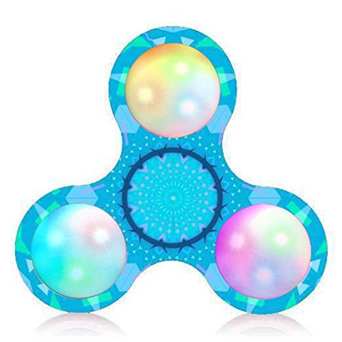 Saingace Gericht Muster LED Licht Fidget Hand Spinner Stress Relief Manipulative Spiel Spielzeug
