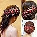 Bluelans® Women's Bridal Wedding Red Flower Diamante Crystal Rhinestones Pearls Hair Clip