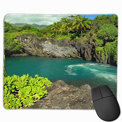 Preisvergleich Produktbild Hawaii Tropical Island Nature Green Personalized Design Mauspad Gaming Mauspad with Stitched Edges Mousepads, Non-Slip Rubber Base, 300 x 250 x 3 mm Thick - Best Gift Idea