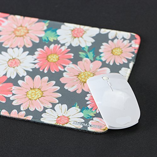 Gaming Mauspad(260 x 210 x 4 mm) ,Lizimandu Silent Designer Mousemat /Standard Size Anti-Rutsch-Gummi-Basis Mauspad(Gänseblümchen/Daisy) - 5