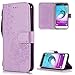 Produktbild FNBK Kompatibel mit Hülle Samsung Galaxy J3 2015/2016 Hülle Leder Lila Löwenzahn Blumen Handyhülle Leder Flip Wallet Cover Tasche Stand Case Card Slot Magnetverschluß Kratzfestes Schutzhülle