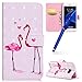 Produktbild MoreChioce kompatibel mit Samsung Galaxy S7 Edge Hülle,Bling Leder Hülle kompatibel Galaxy S7 Edge, 3D Brillianter Klappbar Stand Flip Case Schön Flamingo Muster Handytasche Brieftasche