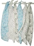 6 printet muslins 60 x 60 cm. cotton