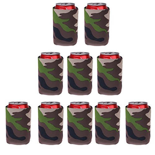 Gazechimp 10x Neopren Dosen Kühltasche Dosenkühler Getränkekühler Bierkühler Tarnung Muster - 9