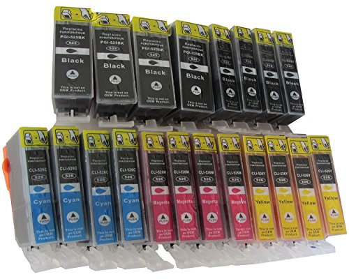 20 komp. Druckerpatronen CANON PIXMA MX860 MX870 MX 860 870 Ersatz zu Canon PGI-520BK CLI-521BK CLI-521C CLI-521M CLI-521Y Sie bekommen 4 x schwarz dick 4 x schwarz dünn 4 x blau 4 x rot 4 x gelb. Einzelpatronen im Shop