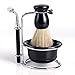 Neverland ashion Professional Badger Hair Shaving Brush Razor Black Bowl Stainless Steel Stand Holder Set