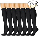 Compression Socks (7 pairs) for Women & Men-for Medical, Nursing, Running & Fitness, Edema, Diabetic, Varicose Veins, Travel & Flight, Pregnancy, Nurses-Blood Circulation & Recovery (Black, L/XL)