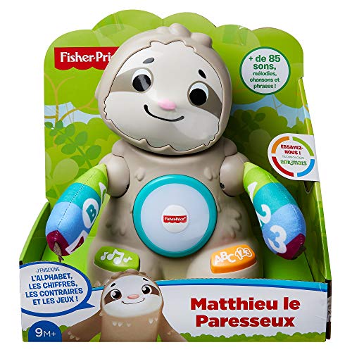 Fisher-Price Linkimals Matthieu le Paresseux, jouet bébé interactif d'apprentissage, sons et lumières, version française, 9 mois et plus, GHY89 – Image 8