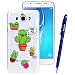 Produktbild Yokata Samsung Galaxy J7 2016 Hülle Transparent Glitzer Weiche Silikon Handyhülle Schutzhülle TPU Handy Tasche Schale Etui Weich Silicone Bumper Ultra Dünn Slim Schlank Durchsichtig Handytasche Glitter Bling Motiv Muster Premium Kratzfest Clear Backcover Schutz für Samsung Galaxy J7 2016 Case Cover + 1 x Kapazitive Feder - Kaktus