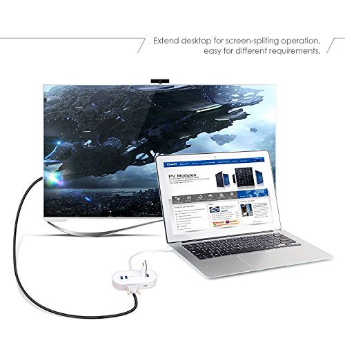 BC Master USB C Hub mit VGA und Power Delivery, mit 4 USB 3.0 Anschlüsse Datenübertragung , 1 VGA Video Adapter und ein USB C Ladeport , für das neue MacBook, Chromebook Pixel und mehr - 3
