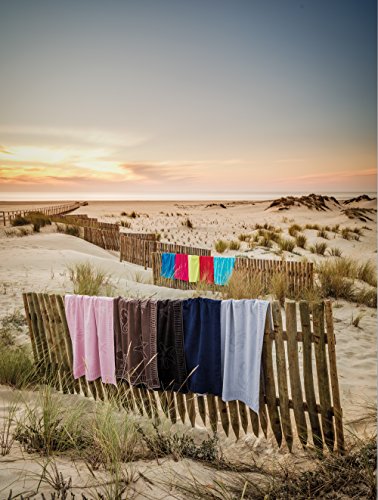 XXL Strandtuch 100x200cm / 100% Baumwolle 380g/m2 / Motiv Muscheln (Rosa) - 3
