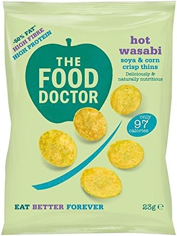 The Food Doctor Corn &amp; Soy Crisp Thins - Hot Wasabi (23g) - Pack of 6