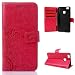 Produktbild Leathlux Für Huawei P9 Lite Hülle Rot , Vintage Blume Muster Premium PU Leder Schutzhülle Bookstyle Tasche Schale TPU Case mit Trageschlaufe Standfunktion für Huawei P9 Lite 5.2"