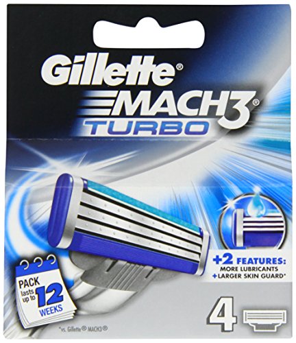 Gillette mach-3 Turbo blades 4pk* 4pk (7702018263820)