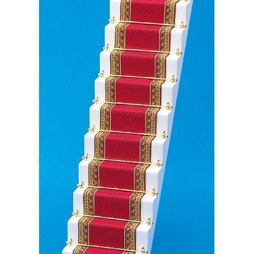 The Dolls House Emporium Roter & 'Goldener' Treppenteppich mit Randmuster