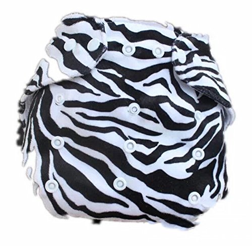 Baby Printed Soft Cloth Nappy Diaper Reusable Nappy Adjusted Snap Inserts Cover Zebra Stripe