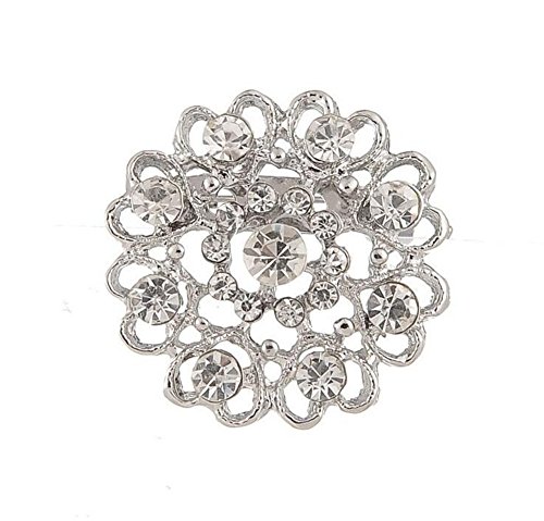 daliuing donne spilla elegante gioielli spilla cuore forma con spilla rhinestone sciarpe stola clip per donne dama Bambina Regalo