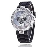 New Fashion 12 colors Ladies brand GENEVA Watch Classic Gel Crystal Silicone Jelly watch (Black) by Menu Life