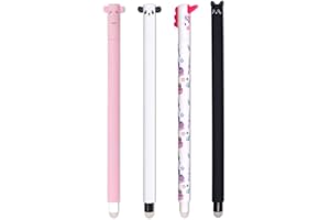 FYJCXCMP Erasable Gel Pens with Thermosensitive Erase Ink, 0.7mm Kawaii Verschiedene Tiermotive, Kugel am Ende zum Entfernen der Tinte, Mehrfarbig Temperaturempfindlich, Spitzendurchmesser