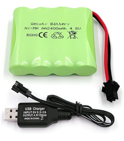 Gecoty® Batterie AA ricaricabili Ni-MH, pacco batterie 4.8v 2400 mAh RC