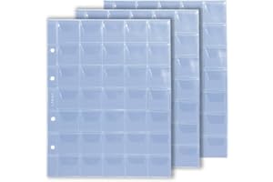 Cartella per le monete Larius, i fogli per le monete, custodia per le monete di 2 euro, per le monete commemorative delle misure differente, Formato Optima. (35 pezzi fino a 35mm Ø, 5 pieces)