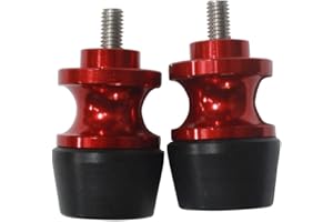 LongGreat CNC Aluminium Ständeraufnahme Bobbins 2 stücke 6mm Motorrad Schwinge Sliders Spulen Schwinge Ständer Schraube Für Aprilia RS660 RSV4 Tuono660 SR50 SX125 RS125 Tuono v4 RS4 125 (Rot)