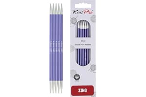 KNITPRO Knit Pro 20 cm x 4,50 mm Aluminium Zing à Tricoter à Double Face Violet