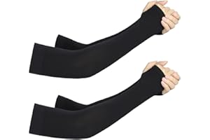 WANTUSHUI 2 Paar Armstulpen, Eisseide Ärmel Sonnenschutz, Ärmel UV-Sonnenschutz Ärmlinge Armschutz, Gaming Armsleef, Armlinge Radsport Herren, Armlinge mit Daumenlöchern für Damen Herren Fußball Basketball Golf