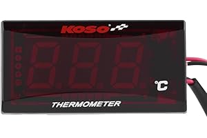 YMIKO Universal Motorcycle Digital Thermometer Water Temp Temperature Gauge Meter Motorcycle Digital Thermometer Compatible with Racing Scooter Quad Square (RED LIGHT)