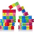 Boao 9 Pieces Twist and Lock Blocks Mini Fidget Puzzles Wooden Flexible Puzzles Stretchable for Fidget or Party Favours