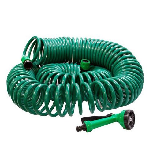 30 METRE COIL 30M 100FT RETRACTABLE GARDEN HOSE REEL PIPE WITH SPRAY GUN NOZZLE