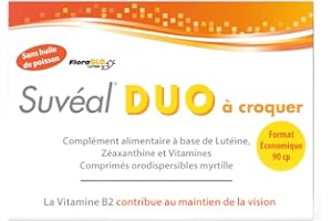Densmore - SUVEAL Duo à Croquer - Complément Alimentaire Ophtalmologique à base de Lutéine, Zéaxanthine, Vitamines - Sans Omega 3 - 90 Comprimés - Cure de 1 à 3 mois - Fabriqué en France