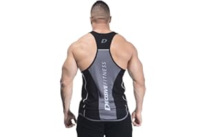 DECISIVE FITNESS Slim Fit Gym Stringer Vest for Men Breathable and Quick Dry Sportswear Bodybuilding Premium Tank Top for Workout Weight Lifting Running Muscle Athletic Top Plain