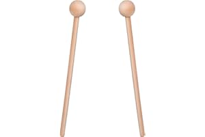 IUHRIE 2 Stück Holzschlägel Xylophon Klangstäbe,Glockenspiel,Schlagstock,für Kinder,Klangstab,Xylophone,Holz,Schlägel Percussion Sticks, GlockenspielschläGel mit Holzgriff Rhythmus Trommelstöcke Holzblock