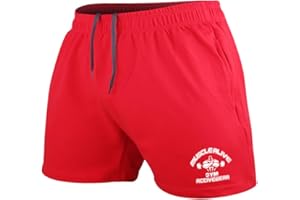 Muscle Alive Hombres Culturismo Gimnasio Rutina de Ejercicio Pantalones Cortos Terry Algodón