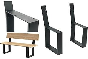 DanDiBo 2X Bankbeine Metall Schwarz mit Lehne Set Massiv DIY Bank Füße 96478 Sitzgestell für Gartenbank Bankgestell Robust Stabil