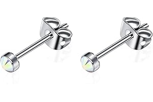 ARTSKIN Boucles d'oreilles en titane G23 pour femmes filles boucles d'oreilles hypoallergéniques en cristal de zircone 3mm/4mm/5mm/7mmm boucles d'oreilles pour oreilles sensibles