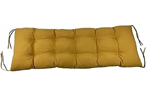 Olenka Coussin de Banc de Jardin Siègen Patio Meuble d'Extérieur intérieur terrasse Balcon Porche (120 x 50 x 8 cm, Jaune Moutarde)