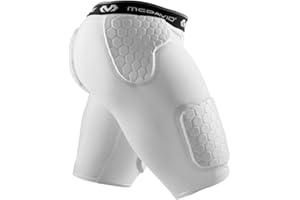 McDavid 737/7991 Thudd/Wrap-Around Padded Compression Shorts for Hip, Tailbone & Thigh Protection and Support Ideal for Contact Sports (One Pair)