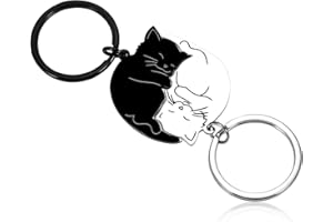 VGWON Porte-Clés Couple de Chats Mignon Cadeau Romantique pour Hommes Femmes pour La Saint Valentin, Anniversaire et Cadeau D'anniversaire pour Ami/Amie