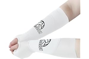 2XK-NOV Volleyball Arm Protectors for Women, Forearm Protection Accessories for Volleyball Training, Sports Forearm Sleeves, Wrist Support with Protective Pad and Thumb Hole, 1 Pair
