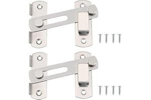TANCUDER TAUCUDER 2 Stück Tür Riegel Stainless Latch Türschloss ohne Installation Haspe Latch mit Schrauben Tor Verschlüsse für Türen, Fenster, Haustiertüren, 10x7CM