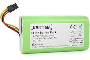 NASTIMA 14.4V 2600mAh Batería de Repuesto de Iones de Litio Compatible con Conga Excellence 1290 1390 1490 1590