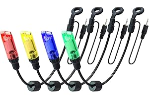 HIRISI TACKLE Carp Fishing Swinger, 4 Pieces, LED Light, 2.5 mm Plug, Removable, Swinger Fishing Bite Alarm Fishing Accessories