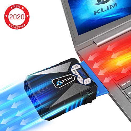 KLIMTM Cool Refroidisseur - PC Ventilo Portable Gamer - Ventilateur Haute Performance pour Refroidissement Rapide - Extracteur d'air Chaud USB - Nouvelle Version 2019 - Bleu