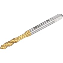 Taraud Machine HSS M16x2 Plaqué Titane - 4 Cannelures Spirale, Pour Acier, Aluminium, Plastique