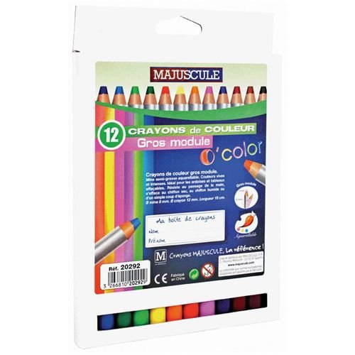 Majuscule-crayons De Couleur Gros Module 8mm - Boite De 12